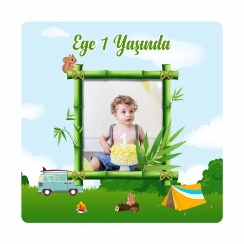 Kamp Temalı Doğum Günü Magneti